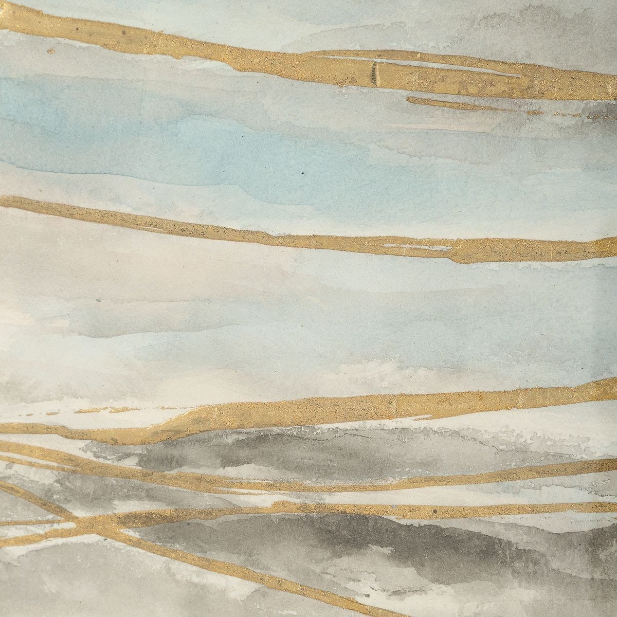 So Golden Abstract Landscape Prints - Set of 2 by Uttermost