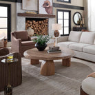 Tiernan Reclaimed Oak Round Coffee Table by Uttermost