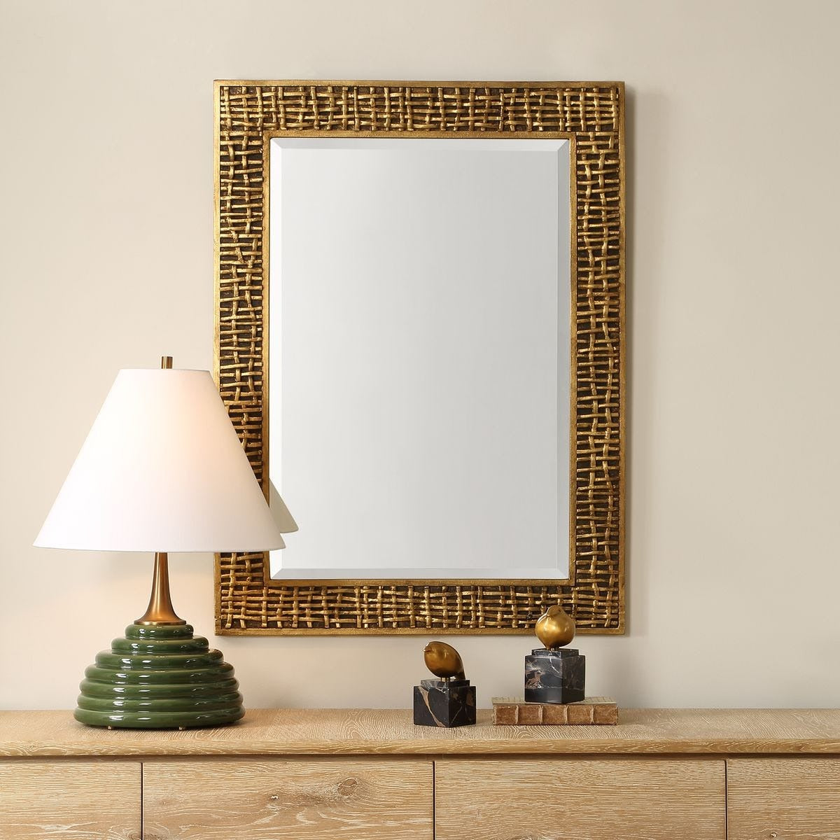Woven In Time Mirror in Gold by Uttermost