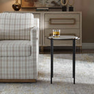 Wren Round White Marble Side Table by Uttermost