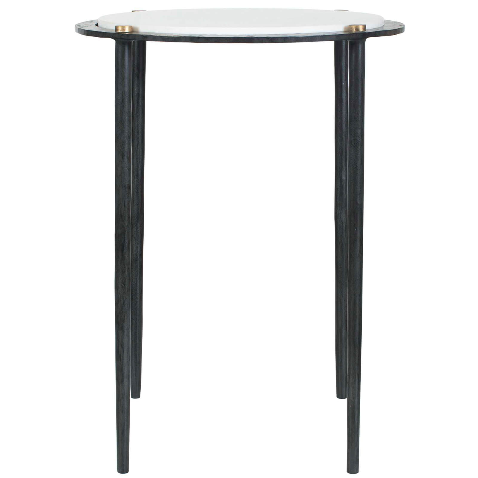 Wren Round White Marble Side Table by Uttermost