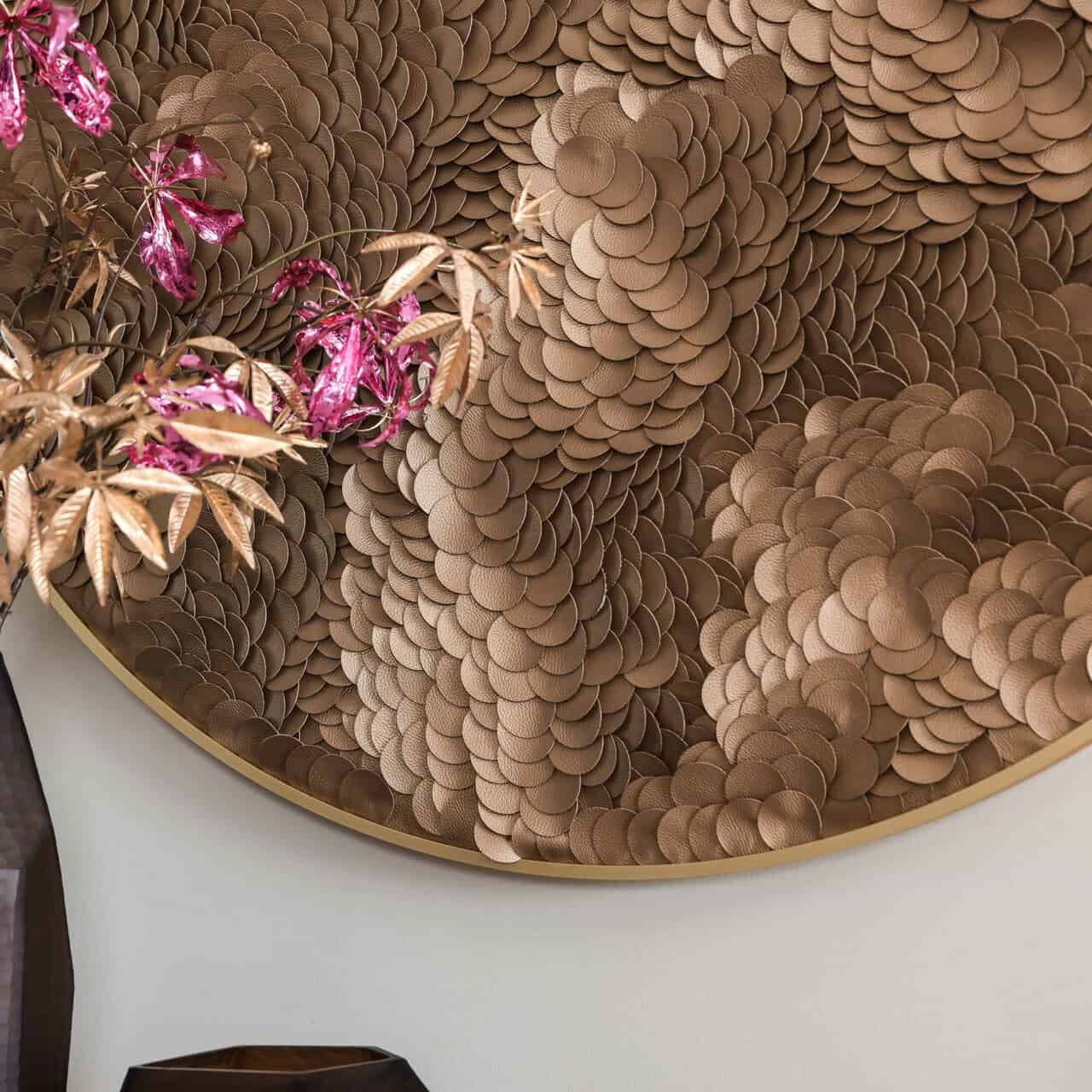Bloom Gold Textured Round Wall Art by Richmond Interiors