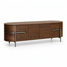 Vienna Natural Walnut Veneer & Brushed Brass Legs Media Unit Berkeley Designs