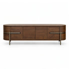 Vienna Natural Walnut Veneer & Brushed Brass Legs Media Unit Berkeley Designs