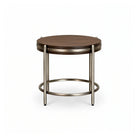 Vienna Brown Walnut Veneer Side Table with Brushed Brass Legs Berkeley Designs