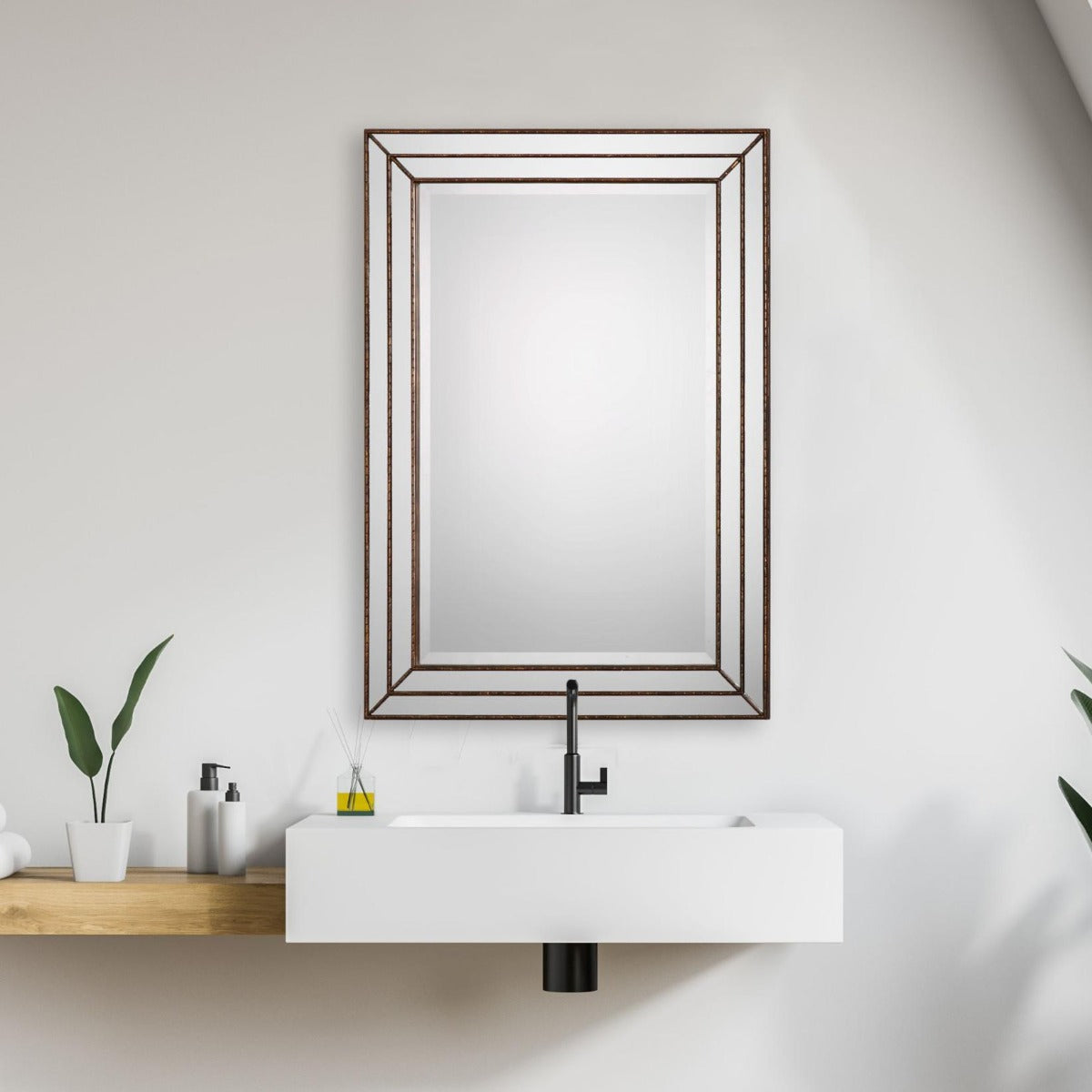 Triple Frame Mirror Bronze Finish by Keiichi