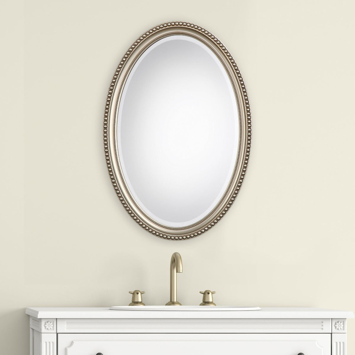Edith Mirror Antique Silver Finish by Keiichi