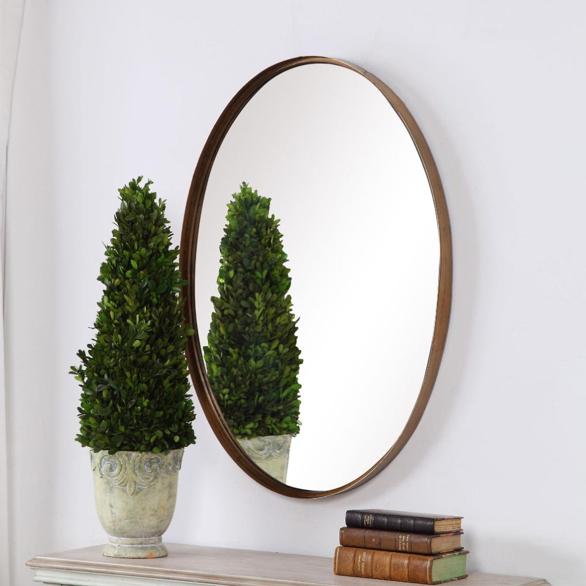 Oval Mirror Gold Leaf by Keiichi