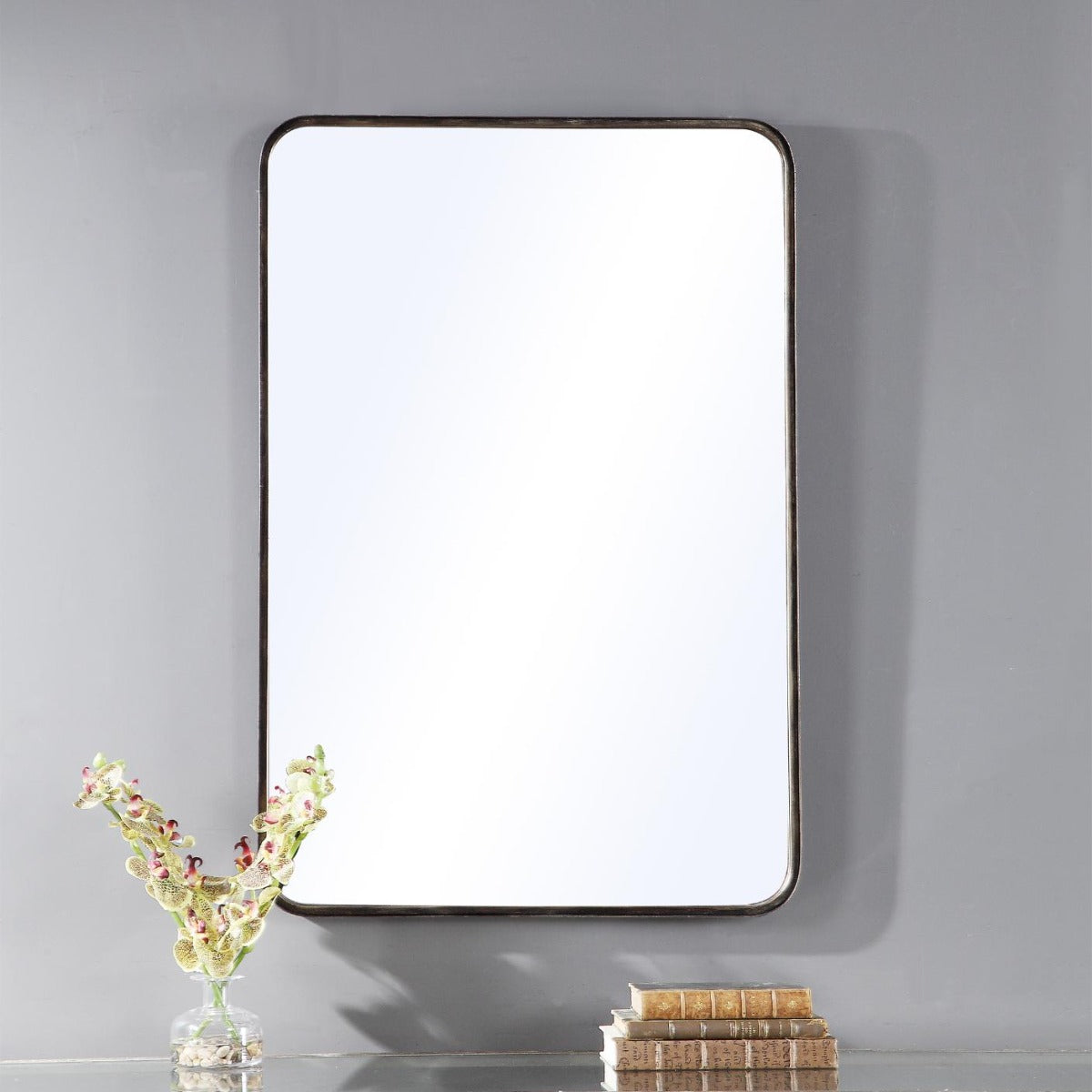 Joe Rectangular Mirror in Dark Bronze by Keiichi
