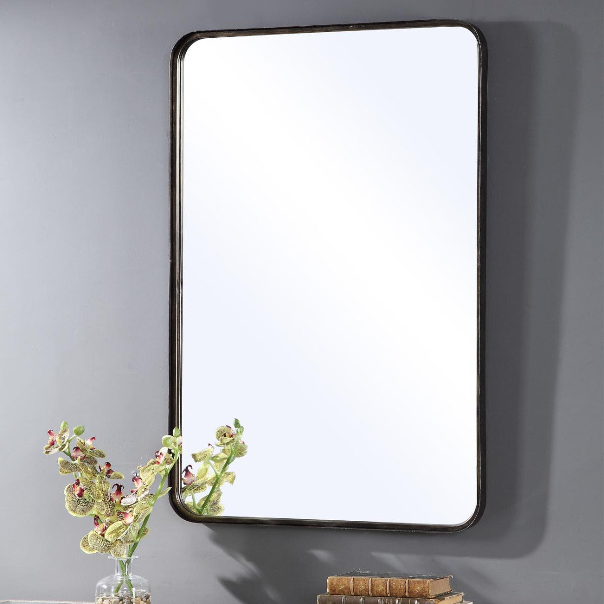 Joe Rectangular Mirror in Dark Bronze by Keiichi