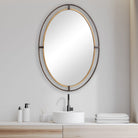 Contrast Oval Mirror Bronze & Gold by Keiichi