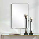 Simple Slim Frame Mirror Black by Keiichi