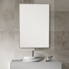 Simple Slim Frame Rectangular Mirror in Silver by Keiichi