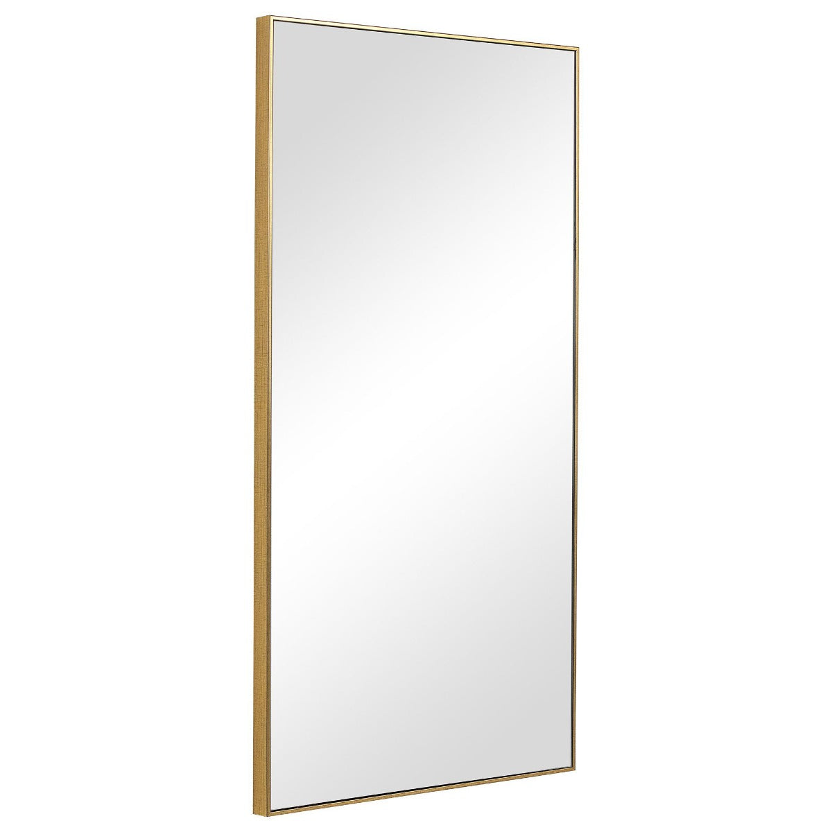 Slim Frame Rectangular Midi Mirror in Gold by Keiichi