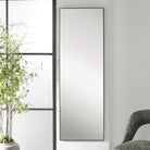 Slim Frame Full Length Mirror in Black by Keiichi