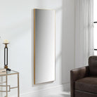 Slim Frame Full-Length Mirror in Gold by Keiichi