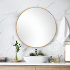 Evelyn Round Mirror Gold by Keiichi