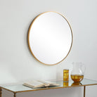 Evelyn Round Mirror Gold by Keiichi