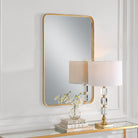 Toby Rectangular Mirror in Gold by Keiichi