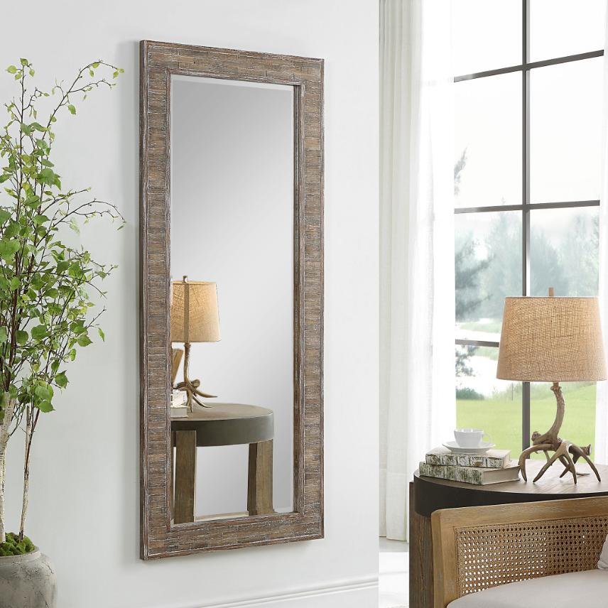 Beachhouse Distressed Wooden Tall Mirror by Keiichi