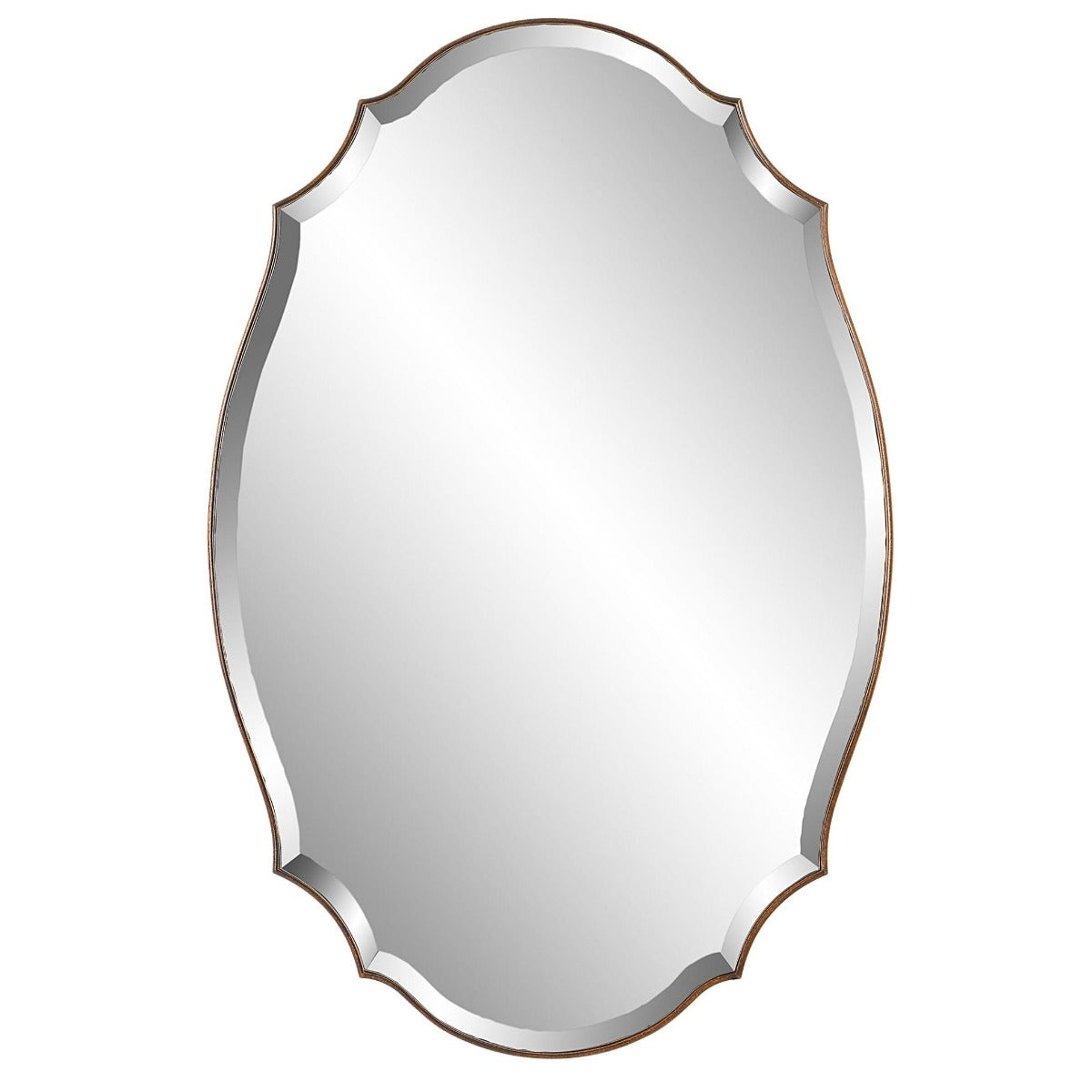 Aida Oval Mirror in Bronze by Keiichi