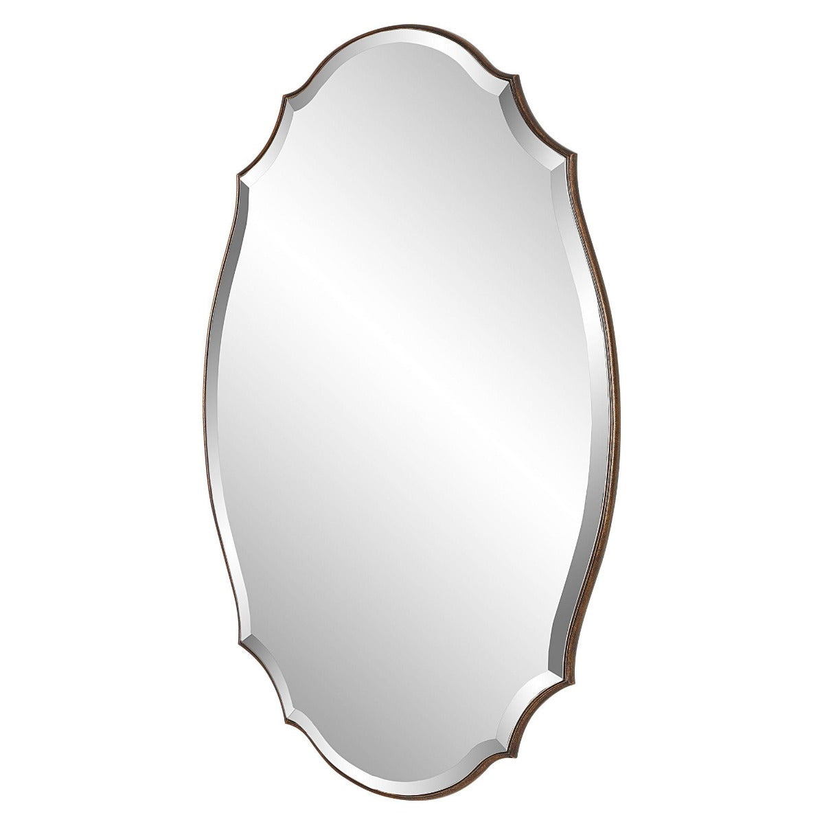 Aida Oval Mirror in Bronze by Keiichi