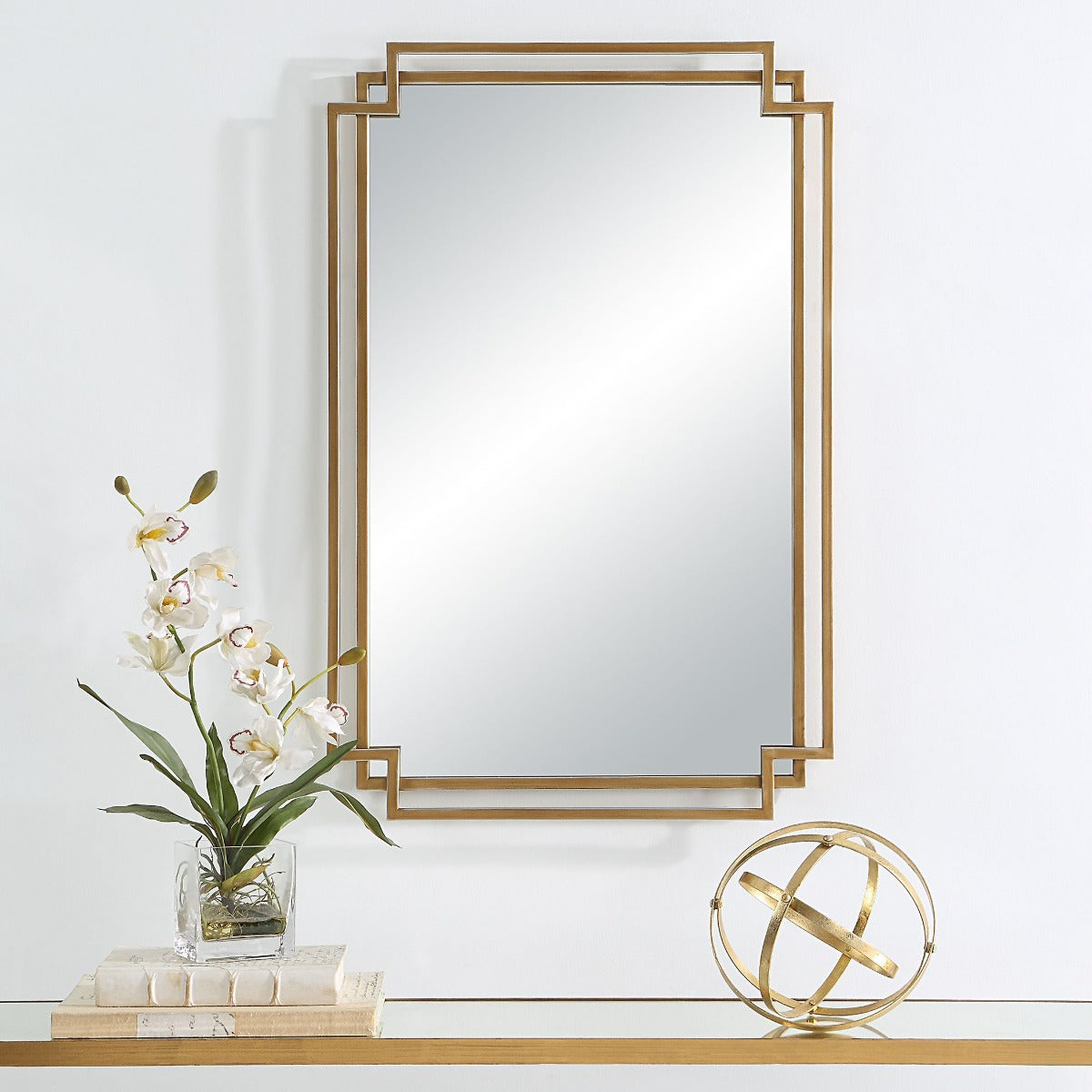 Deco Mirror Brushed Gold by Keiichi