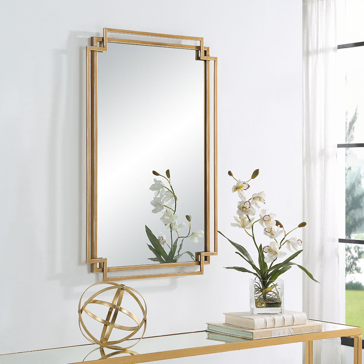 Deco Mirror Brushed Gold by Keiichi