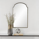 Beatrice Arched Mirror in Brushed Bronze by Keiichi