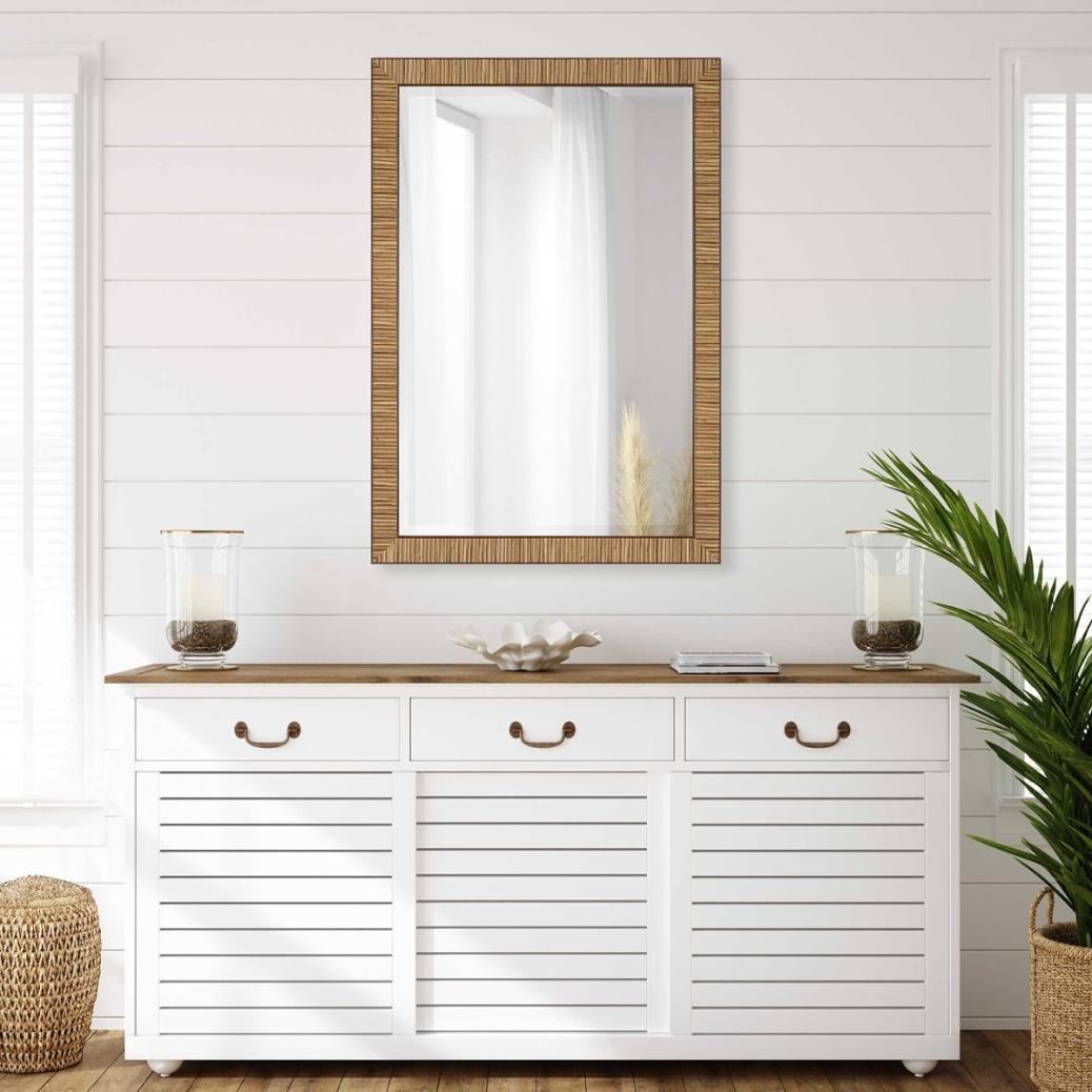 Indiana Rattan Rectangle Mirror by Keiichi