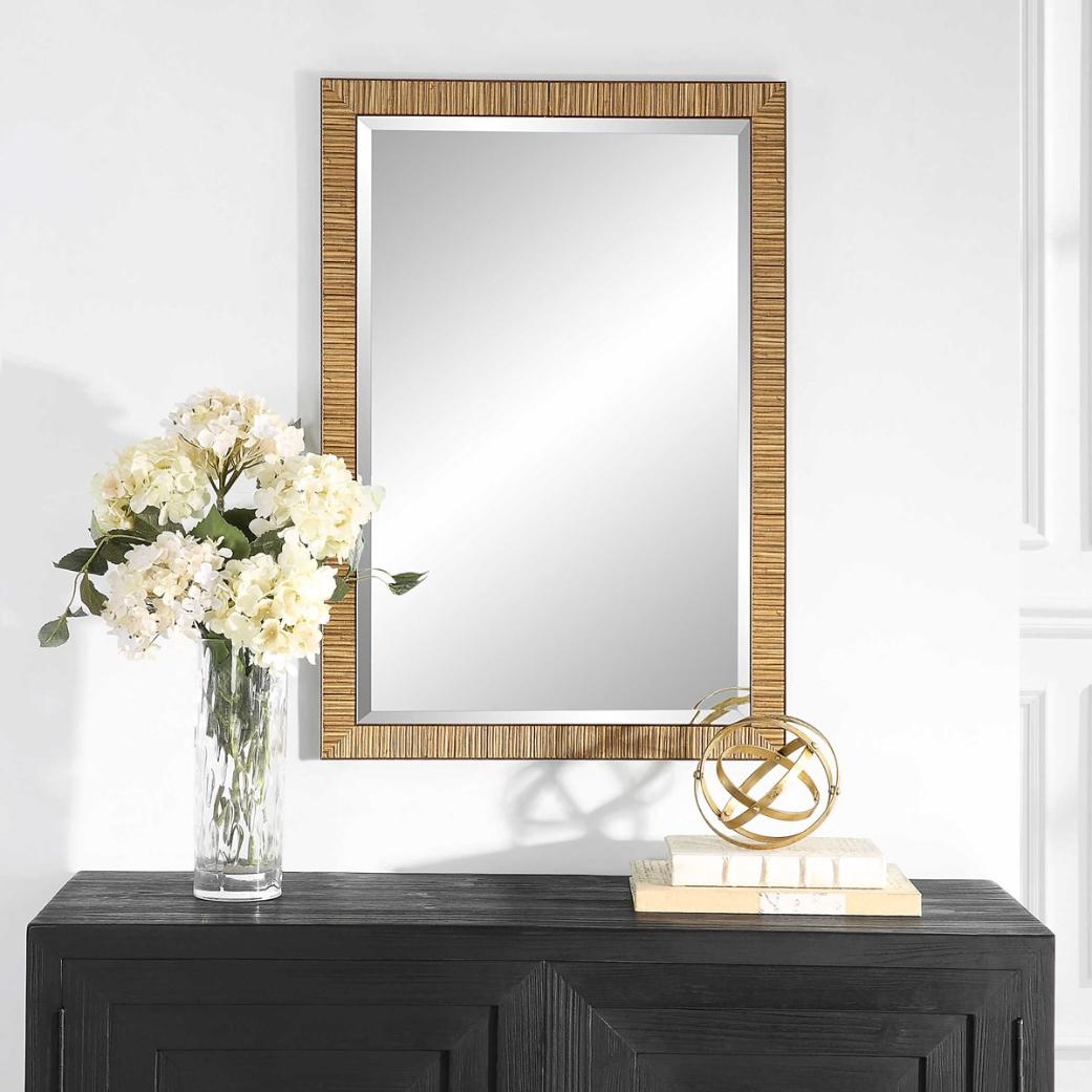Indiana Rattan Rectangle Mirror by Keiichi
