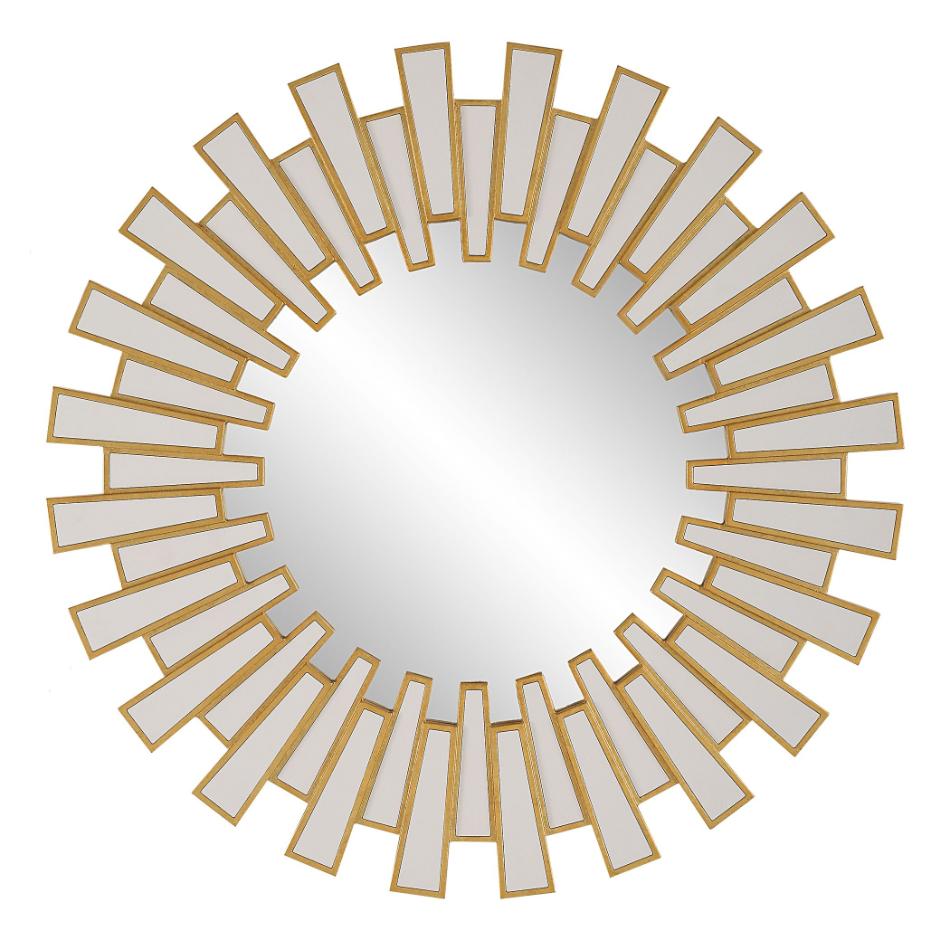 Rays Round Mirror Gold by Keiichi