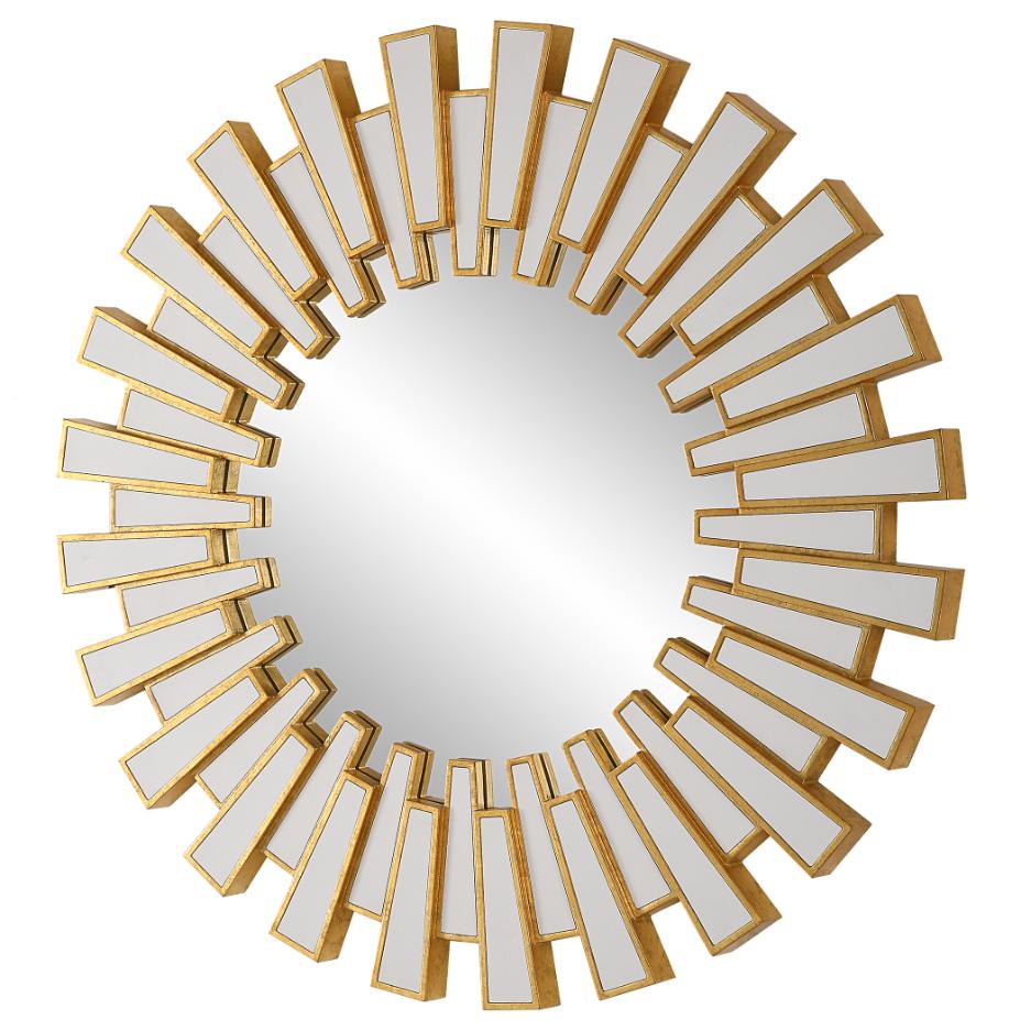 Rays Round Mirror Gold by Keiichi