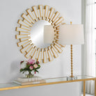 Rays Round Mirror Gold by Keiichi