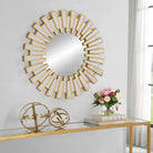 Rays Round Mirror Gold by Keiichi