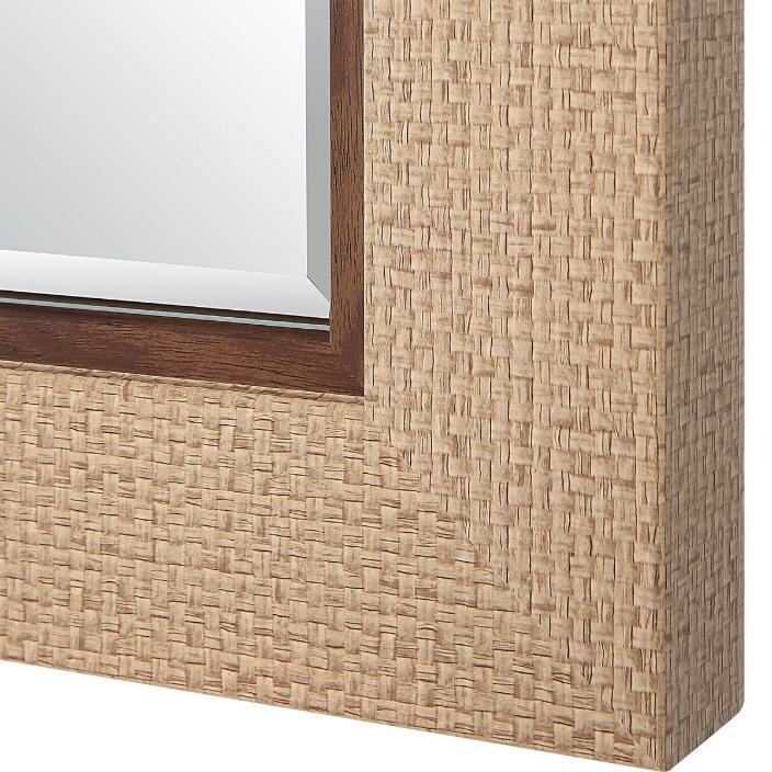 Natural Woven Rectangular Mirror by Keiichi