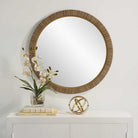 Indiana Rattan Round Mirror by Keiichi