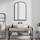 Aydyn Arched Mirror in Black by Keiichi