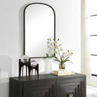 Aydyn Arched Mirror in Black by Keiichi