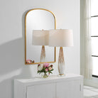 Aydyn Arched Mirror in Gold by Keiichi