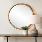 Round Seagrass Mirror by Keiichi