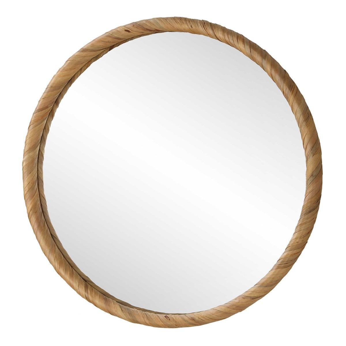 Round Seagrass Mirror by Keiichi