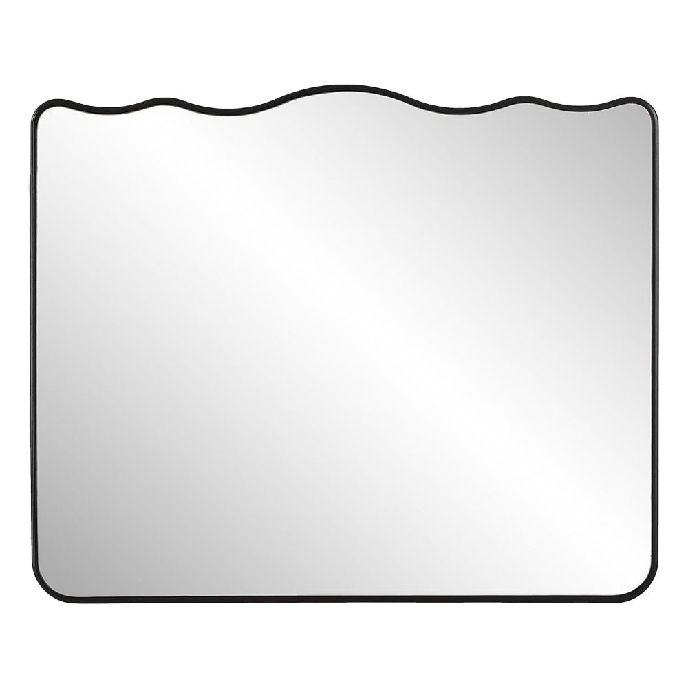 Grace Scalloped Mirror in Black by Keiichi