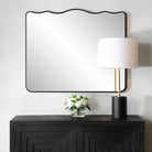 Grace Scalloped Mirror in Black by Keiichi