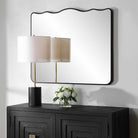 Grace Scalloped Mirror in Black by Keiichi