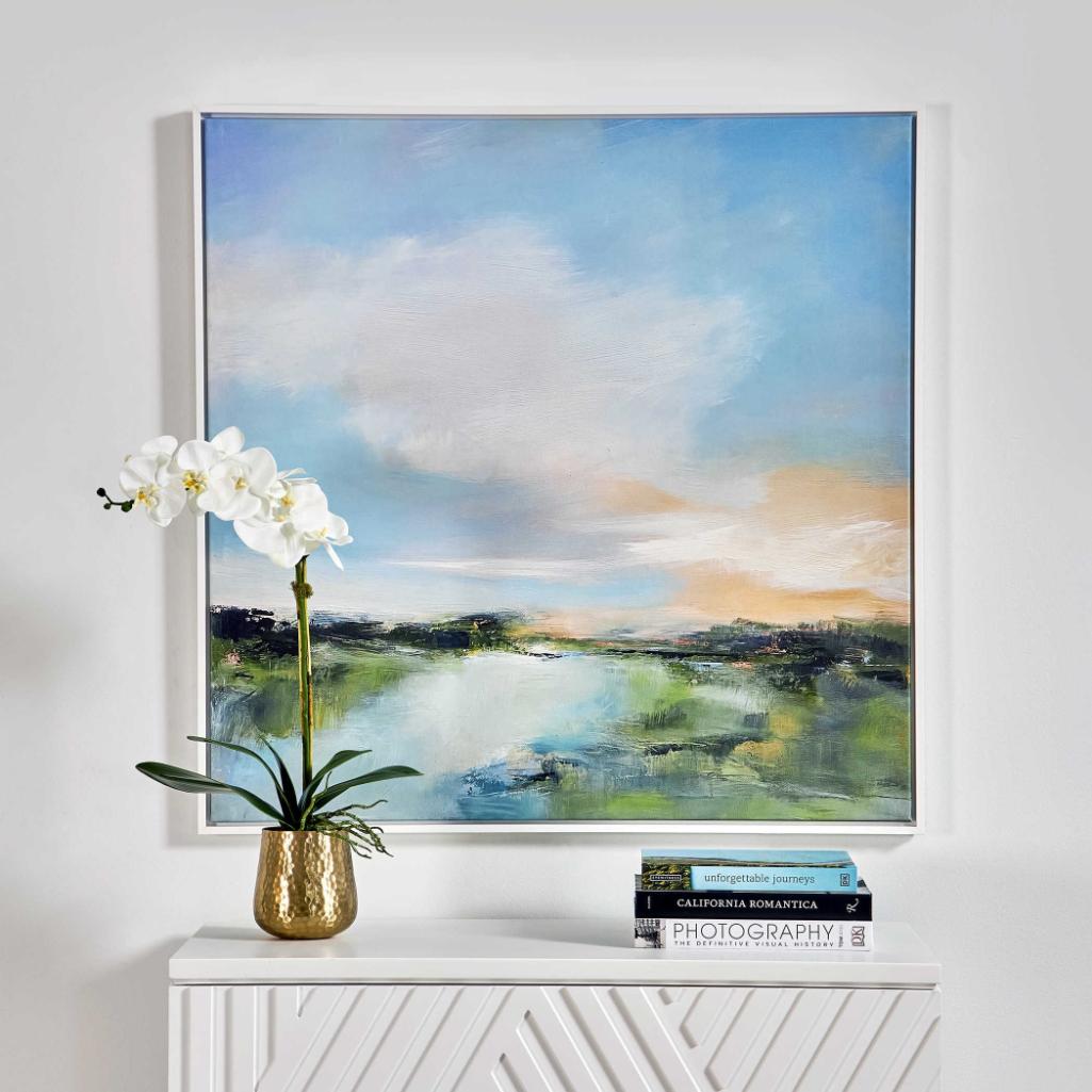 The River Glows Framed Canvas by Keiichi