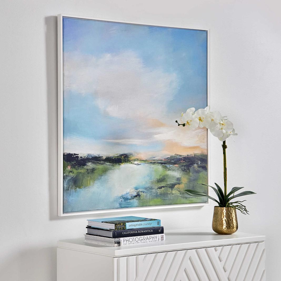 The River Glows Framed Canvas by Keiichi