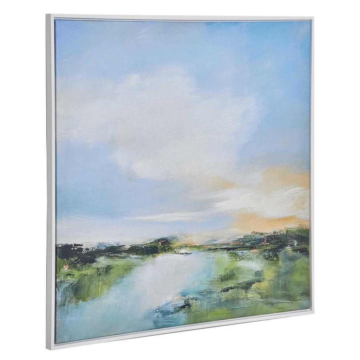 The River Glows Framed Canvas by Keiichi
