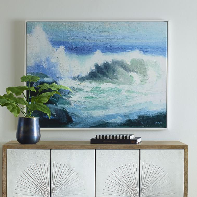 Wave Framed Canvas by Keiichi