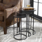 Espresso Set of Round Nesting Tables by Keiichi